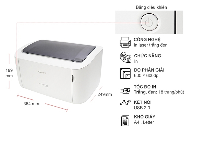 Tốc độ in máy in Canon 6030 LBP nhanh chóng 