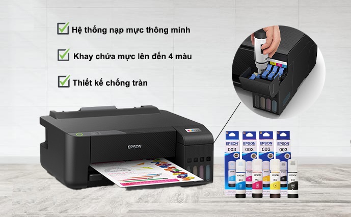 Thiết kế máy in màu Epson L1210 nhỏ gọn