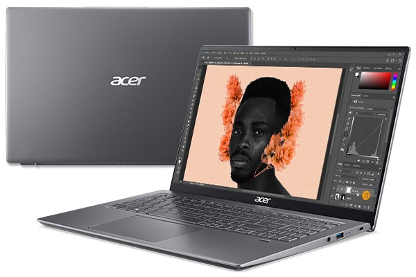 Acer Swift X SFX16-51G-50GS được thiết kế với tông màu xám sang trọng và đơn giản