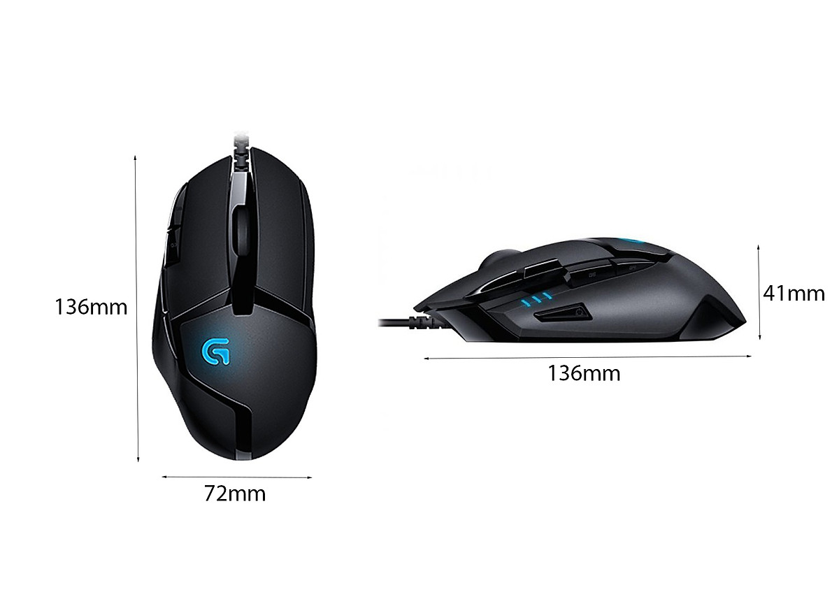 Logitech Hyperion Fury G402 được trang bị 8 nút bấm có thể tùy chỉnh, cho phép game thủ dễ dàng truy cập và thực hiện các thao tác nhanh chóng.