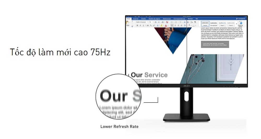 Màn hình MSI PROMP273P có độ phân giải FHD (1920x1080 pixels)