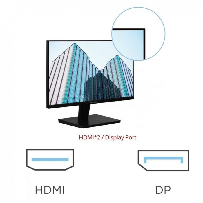 Viewsonic VA3209-2K-MHD có thiết kế tinh tế với viền mỏng, tạo nên một màn hình rộng lớn và thẩm mỹ.