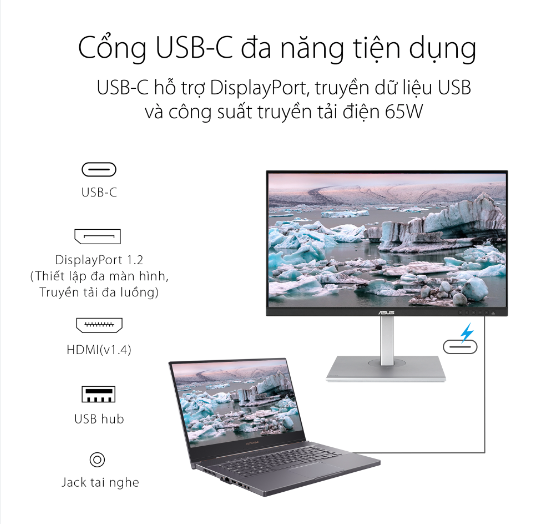 Asus ProArt PA278CV được trang bị nhiều tính năng hữu ích để nâng cao trải nghiệm người dùng.