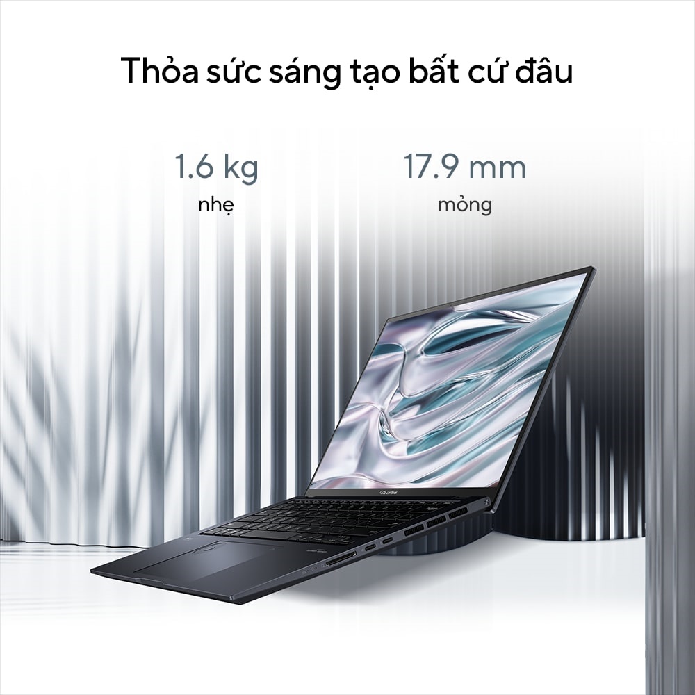 Tổng thể, thiết kế của Laptop Asus Zenbook Pro 14 OLED UX6404VV-P4069W thể hiện sự tinh tế và sang trọng.