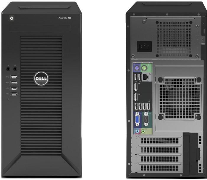 Mặt trước của máy chủ Dell PowerEdge T30 có một bảng điều khiển đơn giản và tiện lợi.