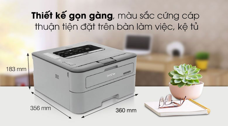 Thiết kế của máy in Laser Brother HL-L2321D cũng là một yếu tố quan trọng đáng được nhắc đến.