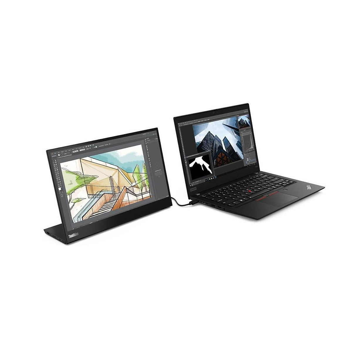 Màn hình Lenovo ThinkVision M14d có kích thước 14 inch, tạo ra một không gian làm việc rộng rãi.