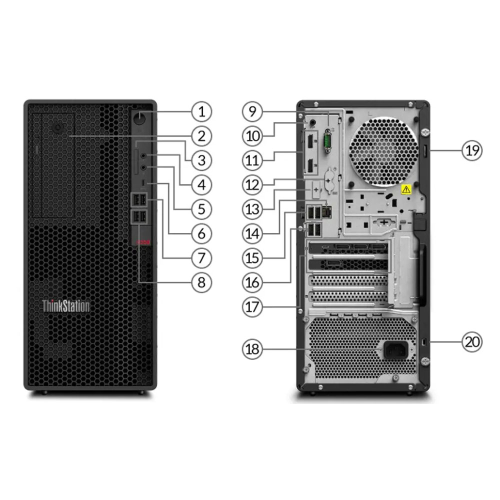 Máy trạm Lenovo Thinkstation P350 Tower đi kèm với bàn phím và chuột (K&M), giúp bạn tiết kiệm thời gian và tiện lợi trong quá trình sử dụng.