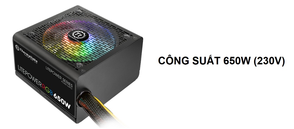 Nguồn máy tính Thermaltake Litepower 650W RGB được thiết kế để đạt hiệu năng cao.