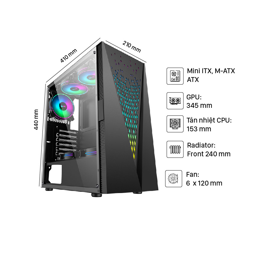 Vỏ case SAMA 2055 là một sản phẩm chất lượng từ thương hiệu SAMA, với thiết kế Mid Tower hiện đại và tiện ích.