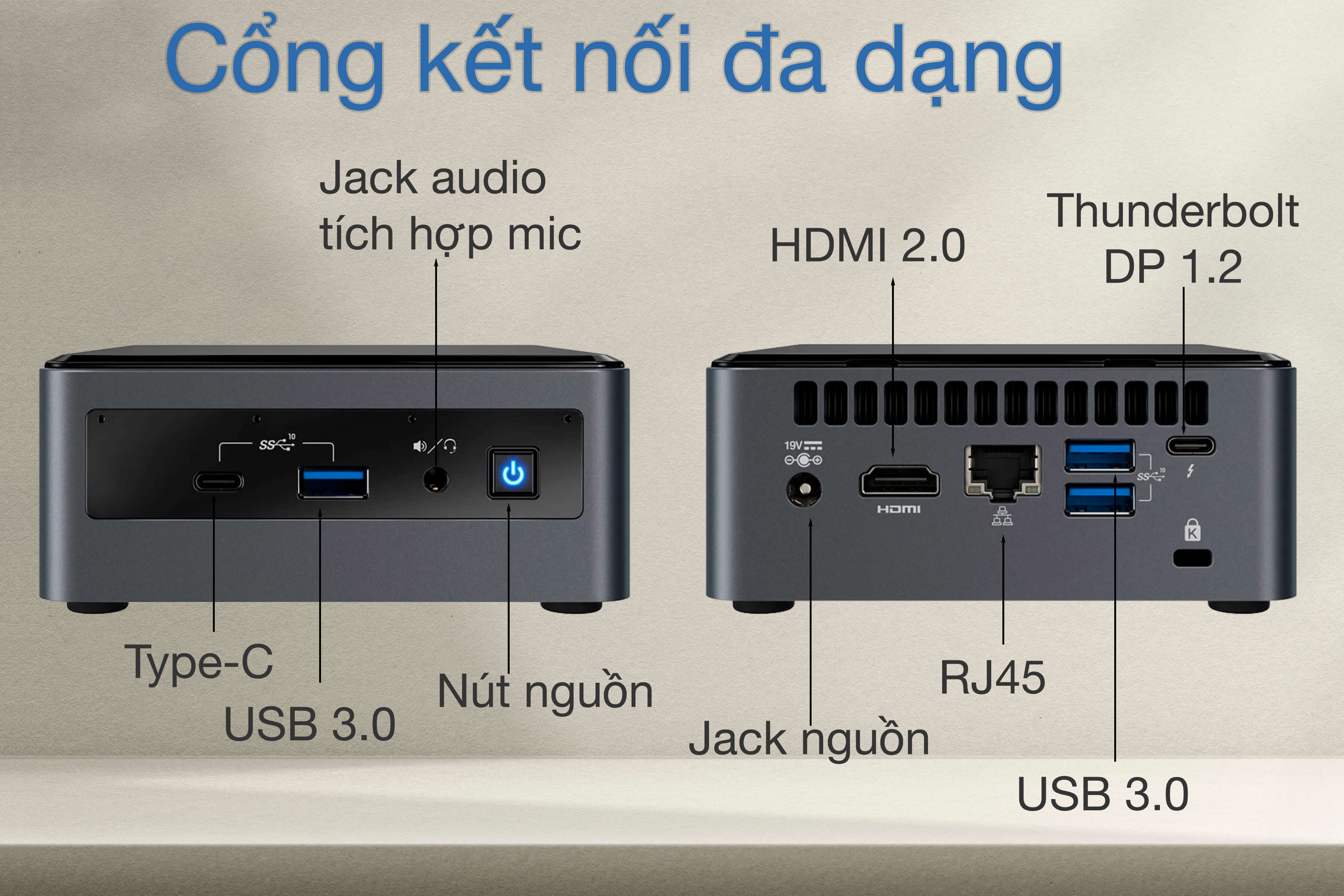 Máy tính để bàn Intel BXNUC10i7FNH2 - NUC Kit hỗ trợ kết nối không dây và Bluetooth, cho phép người dùng kết nối với mạng Internet và các thiết bị khác một cách thuận tiện.