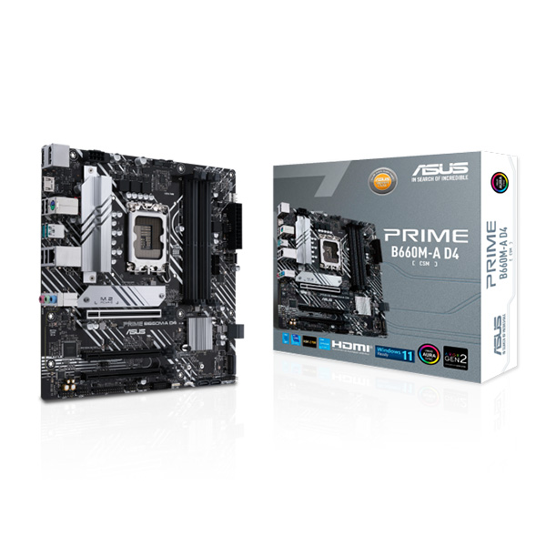 Mainboard Asus PRIME B660M-A D4 CSM được thiết kế với hệ thống làm mát tối ưu, bao gồm các tản nhiệt và vùng làm mát được đặt chiến lược để giữ cho các linh kiện phần cứng hoạt động ở nhiệt độ ổn định.