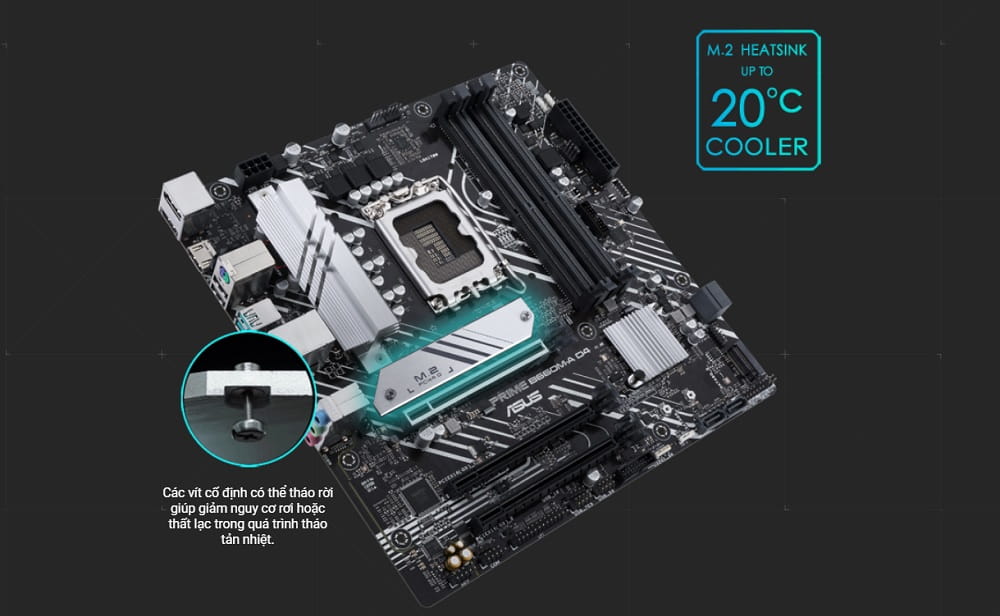 Hiệu suất và khả năng mở rộng của Mainboard Asus PRIME B660M-A D4 CSM là những yếu tố quan trọng hấp dẫn người dùng muốn xây dựng một hệ thống mạnh mẽ và linh hoạt.