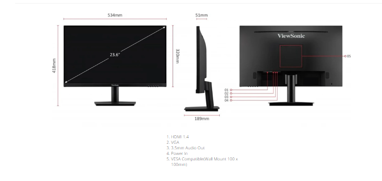 Màn hình ViewSonic VA2409-H mang đến một trải nghiệm hình ảnh chất lượng cao với độ phân giải Full HD và công nghệ màn hình hàng đầu của ViewSonic.