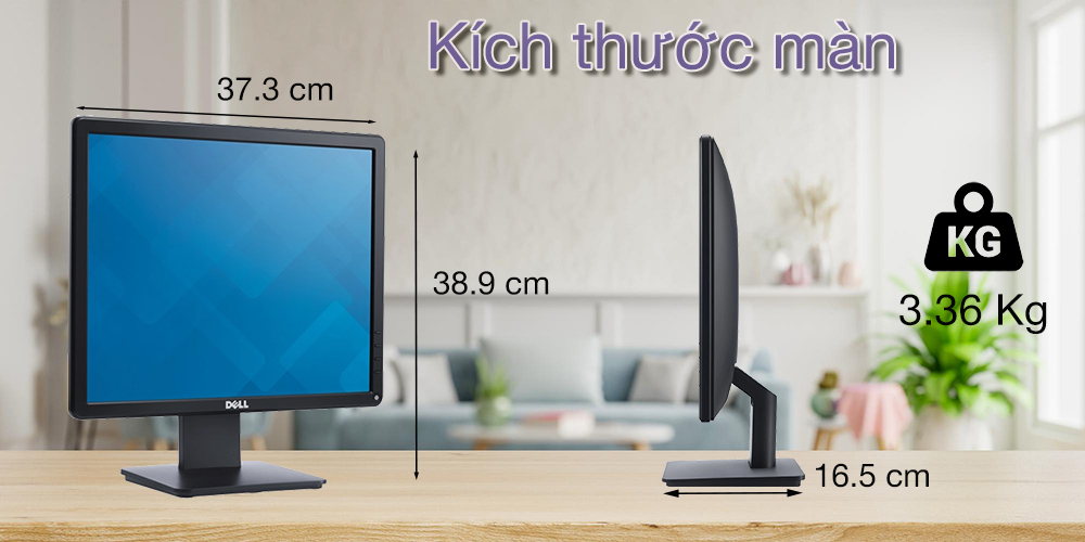 Màn hình Dell E1715S được thiết kế với phong cách đơn giản và tinh tế