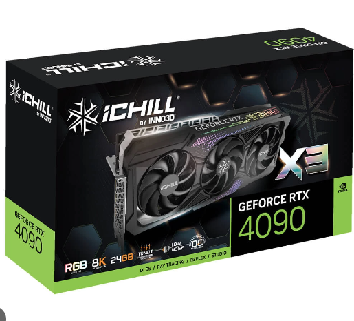 INNO3D RTX 4090 ICHILL X3 24GB có thiết kế mạnh mẽ và hầm hố.