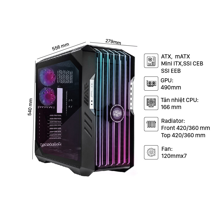  Với việc kế thừa từ dòng sản phẩm HAF trứ danh của Cooler Master, Vỏ case Cooler Master HAF700 EVO tỏ ra mạnh mẽ và bền bỉ ngay từ cái nhìn đầu tiên.