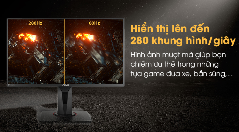 Về kết nối, Màn hình Asus TUF GAMING VG259QM được trang bị hai cổng HDMI (v2.0) và một cổng hiển thị 1.2, giúp kết nối dễ dàng với nhiều thiết bị như máy tính, console game, và các thiết bị khác.