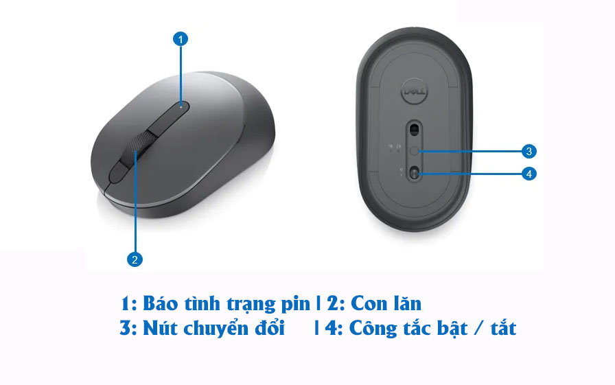 Chuột không dây Dell MS3320W mang đến một thiết kế tối giản và hiện đại.