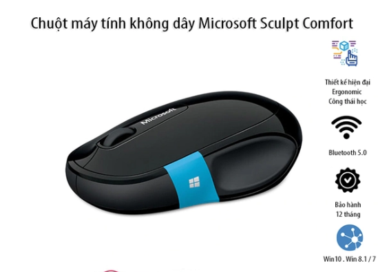 Chuột Bluetooth Microsoft Sculpt Comfort màu đen sẽ là một sự lựa chọn đáng cân nhắc.