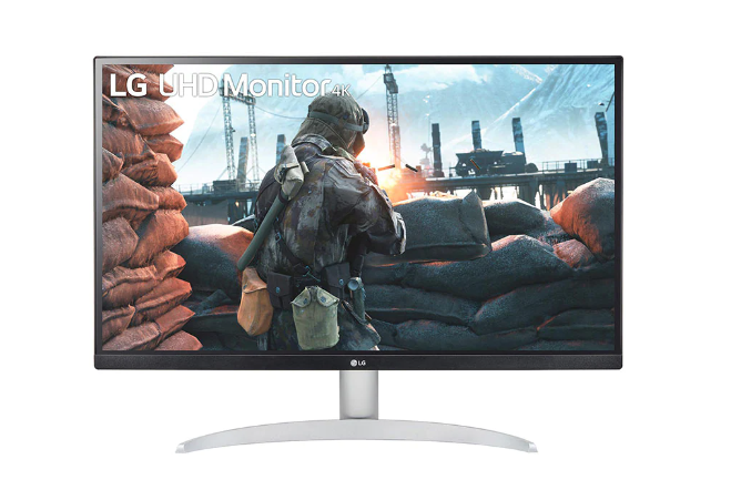 Màn hình LG 27UP600-W có kích thước 27 inch và công nghệ IPS, mang lại trải nghiệm xem ấn tượng với độ phân giải 4K và khả năng tương thích FreeSync HDR.