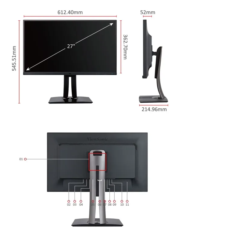 Một điểm cộng đáng kể của Màn hình máy tính Viewsonic VP2785-4K là tích hợp loa âm thanh chất lượng.