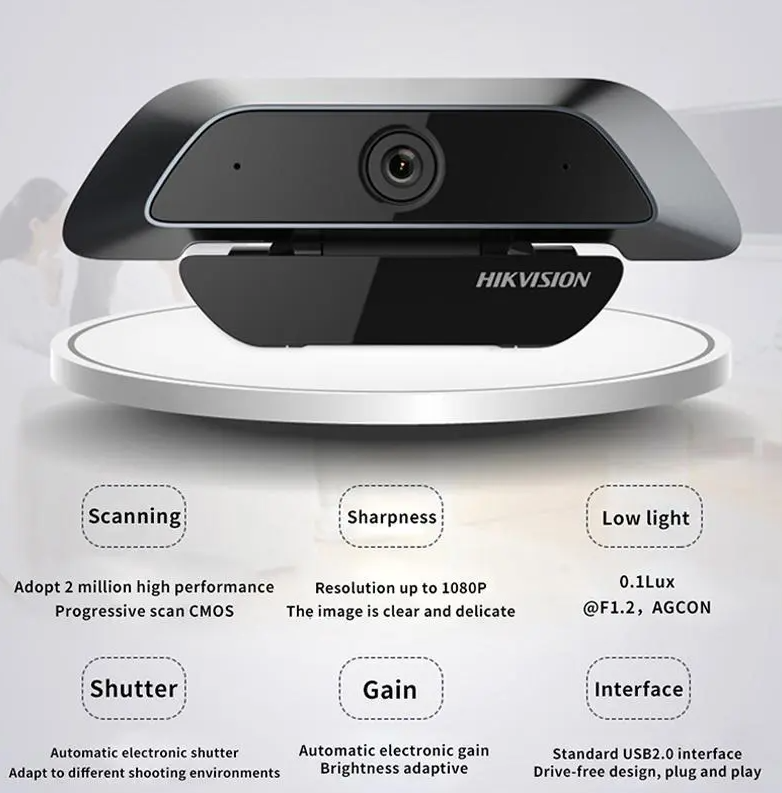  Với độ sáng tối thiểu chỉ 0.1 Lux, Webcam Hikvision DS-U12 cho phép bạn thậm chí gọi video ở điều kiện ánh sáng yếu mà vẫn có hình ảnh rõ ràng.